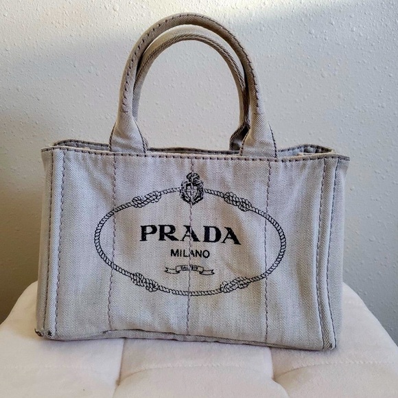 Authentic Prada Canapa Canvas Tote Bag - Picture 1 of 9